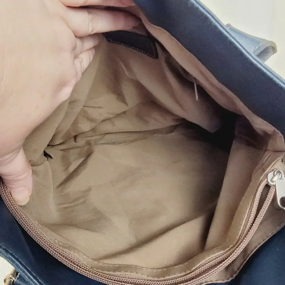 Relic Bleeker blue vegan leather large multipocket tote bag